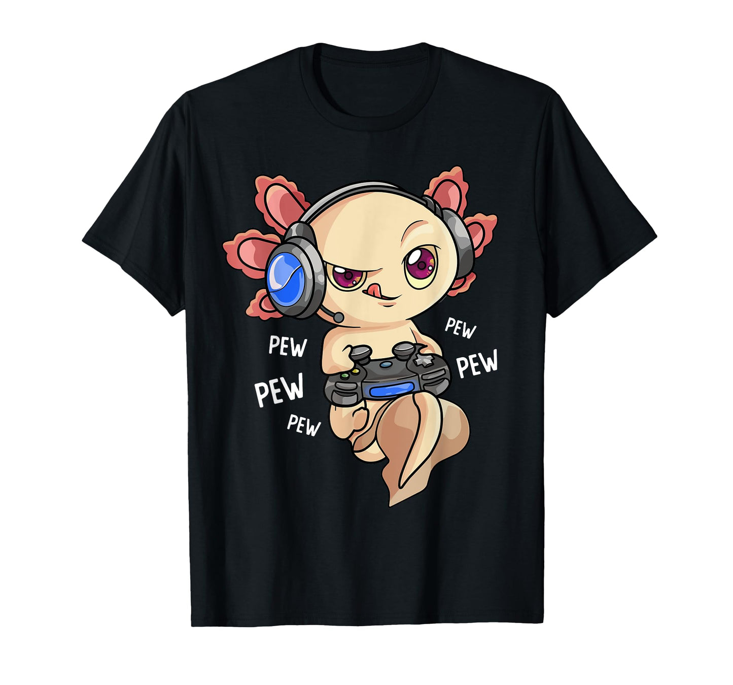 Gaming Axolotl Shirt Kids Boys Gamers - Kawaii Video Game T-Shirt