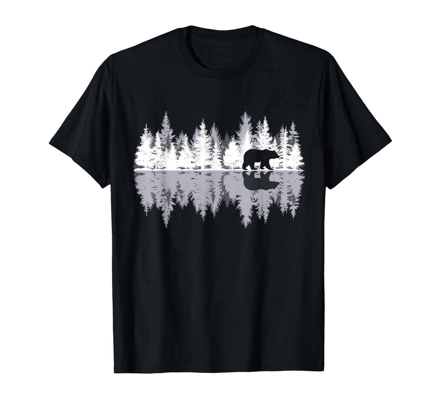 Retro Wildlife Bear Outdoor Forest Nature Outdoor Reflection T-Shirt