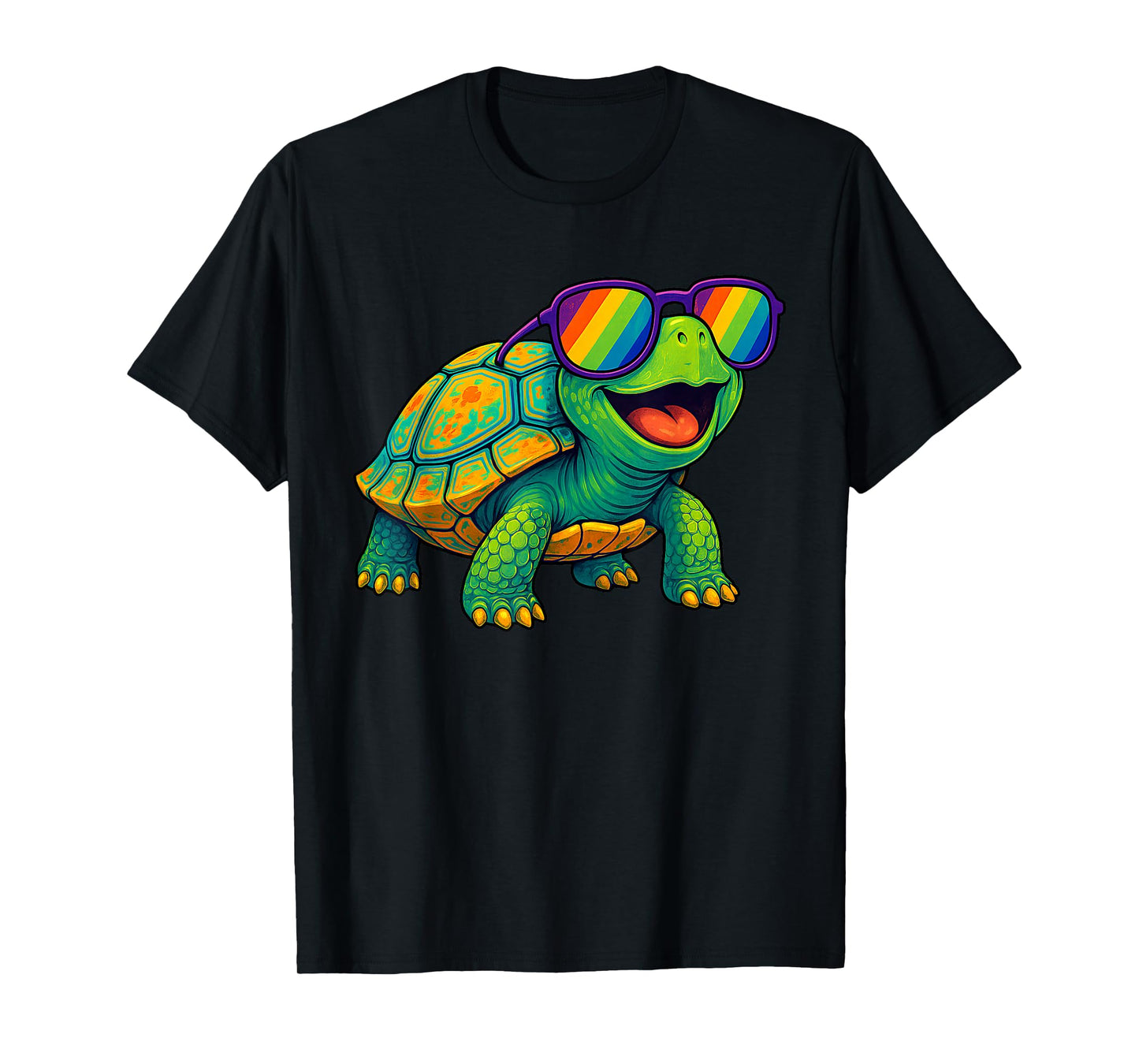 Colorful Turtle Sunglasses Funny Tortoise Wild Animal Jungle T-Shirt