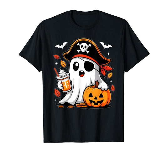 Cute Ghost Pumpkin Pirate Halloween Costume Boys Girls Kids T-Shirt
