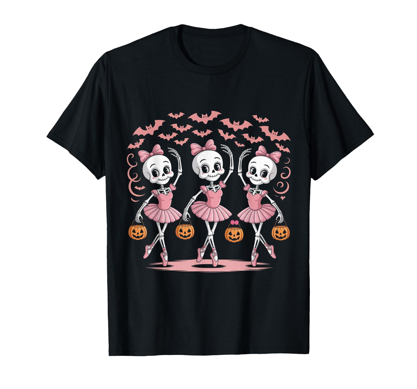 Ballet Pumpkin Skeleton Dance Halloween Men Women Boys Girl T-Shirt