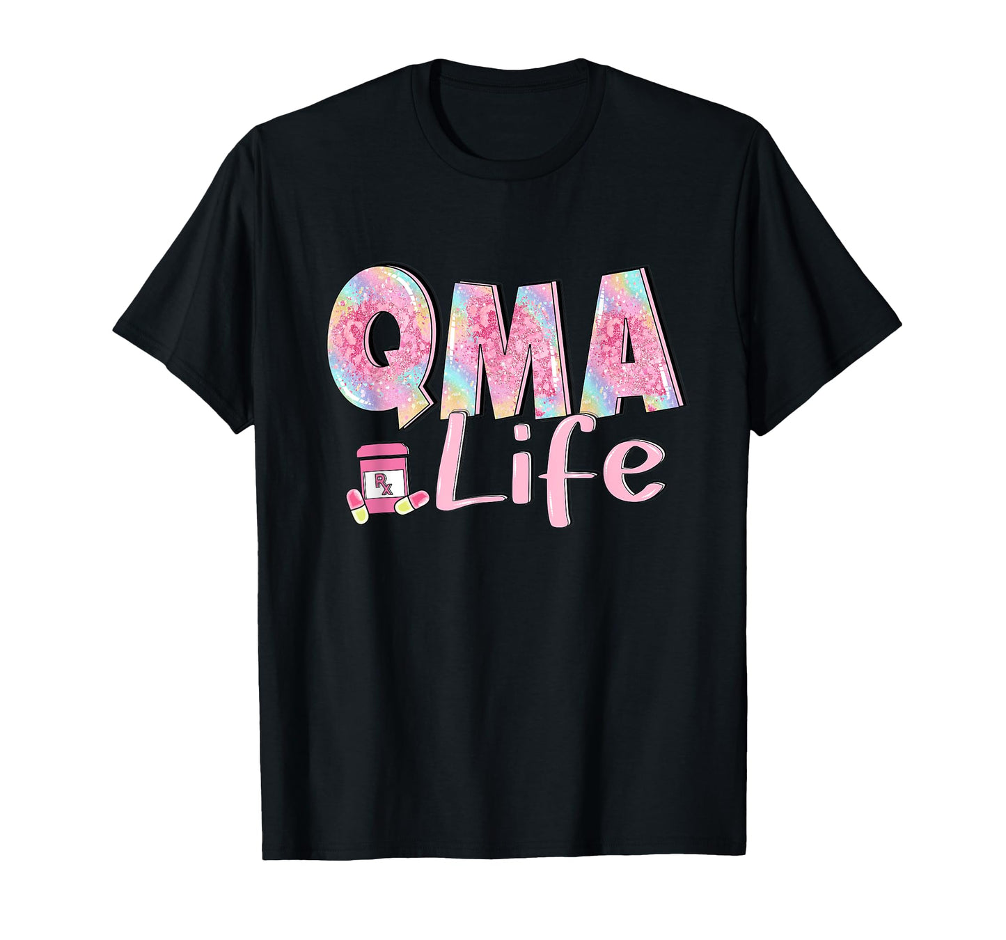 QMA Life Leopard Funny Qualified Medication Aide Pink Nurse T-Shirt
