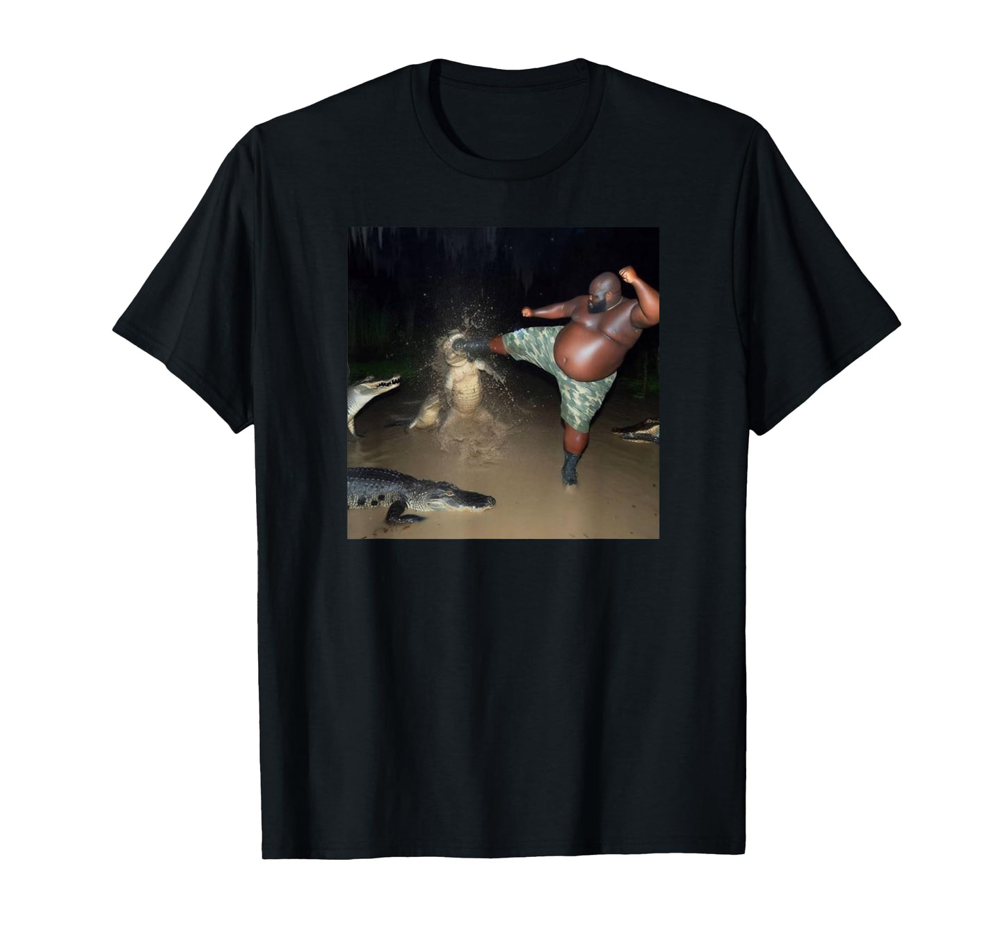 Guy kicking an alligator T-Shirt
