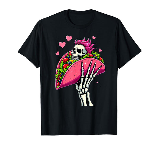 Creepy Skeleton Hand Holding A Taco Halloween T-Shirt