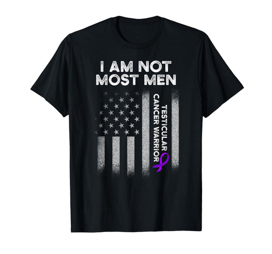Testicular Cancer Survivor Most Men Purple Ribbon Warrior T-Shirt