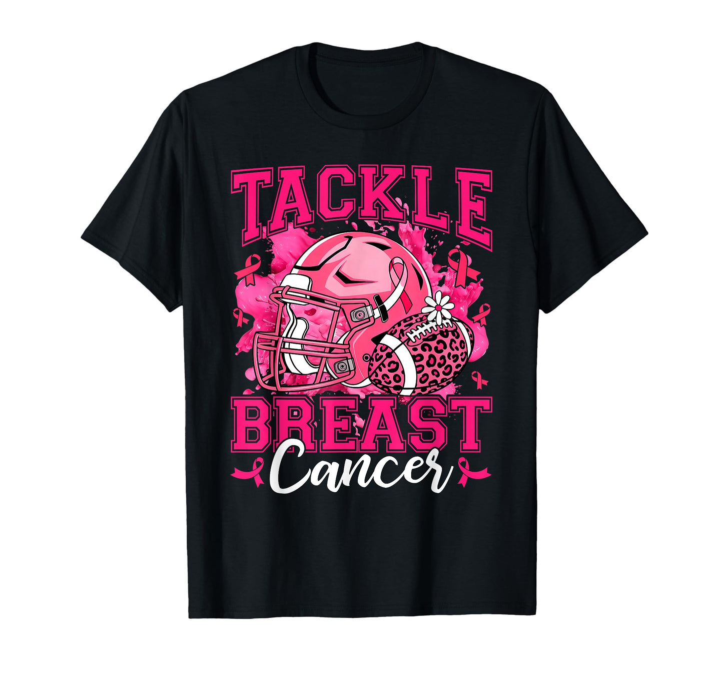 Football Tackle Breast Cancer Awareness Men Boy Kids T-Shirt
