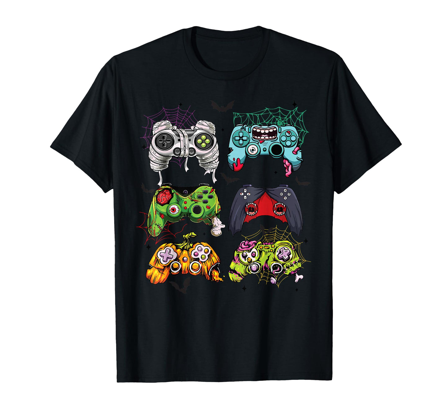 Funny Spooky Halloween Gaming Controller Video Gamer Boy Men T-Shirt