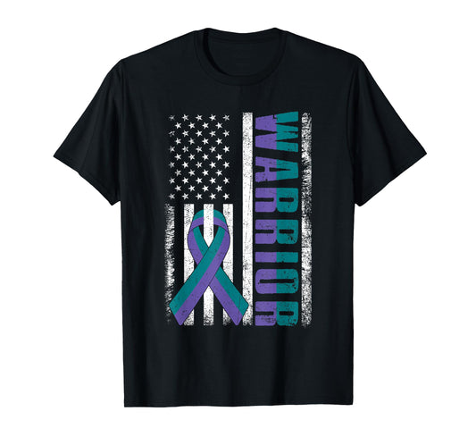 Anal Cancer Awareness Day Warrior American Flag T-Shirt for Women Men
