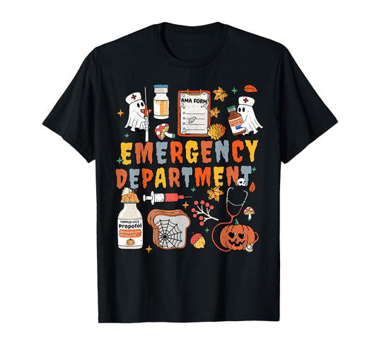 Emergency Department Funny ER Nurse Halloween Spooky Season T-Shirt