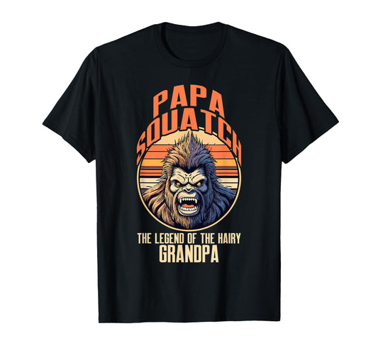 Papa Squatch The Legend Grandpa Squatcher Bigfoot Dad Father T-Shirt
