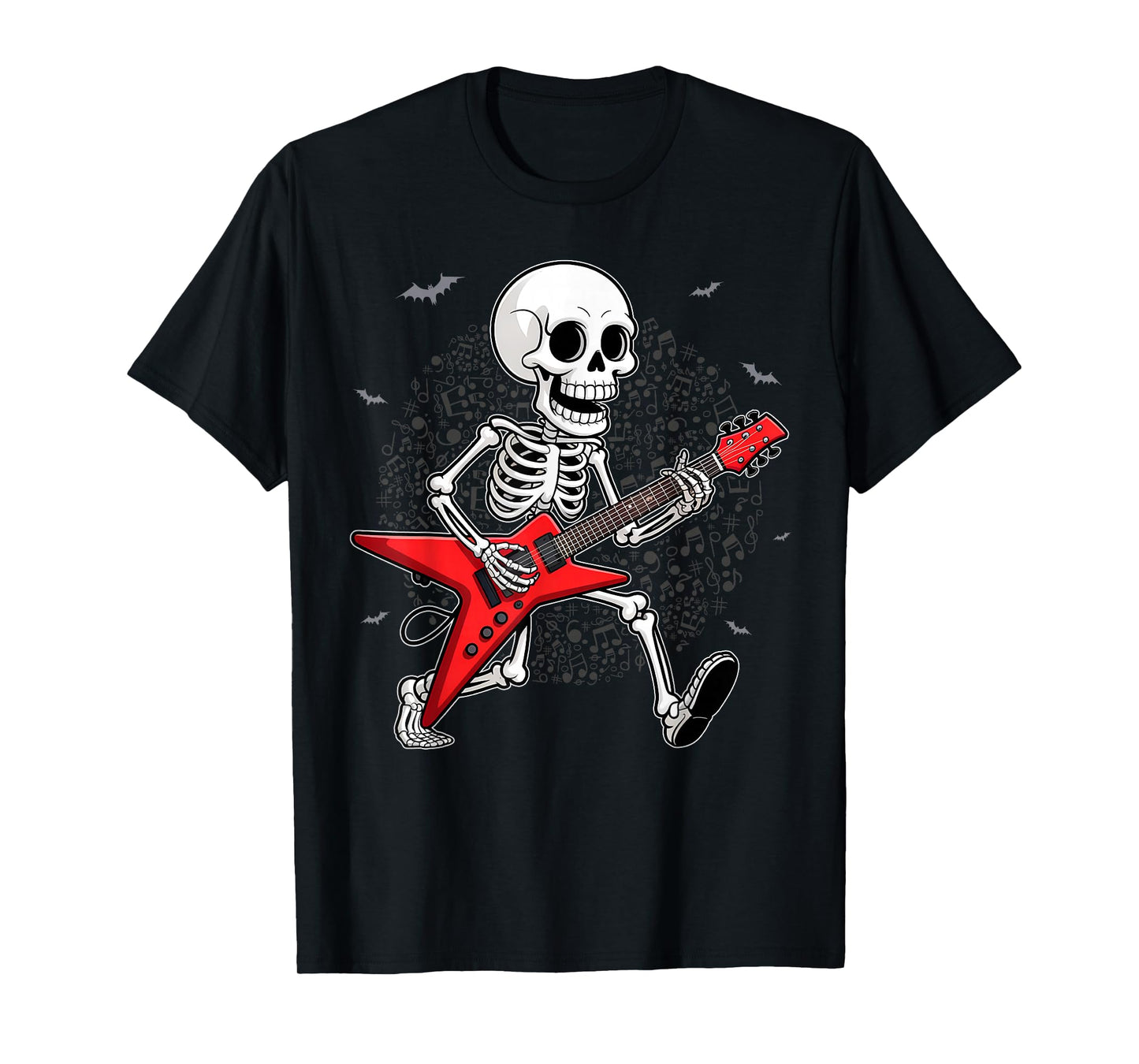 Skeleton Playing Guitar Halloween T-Shirt