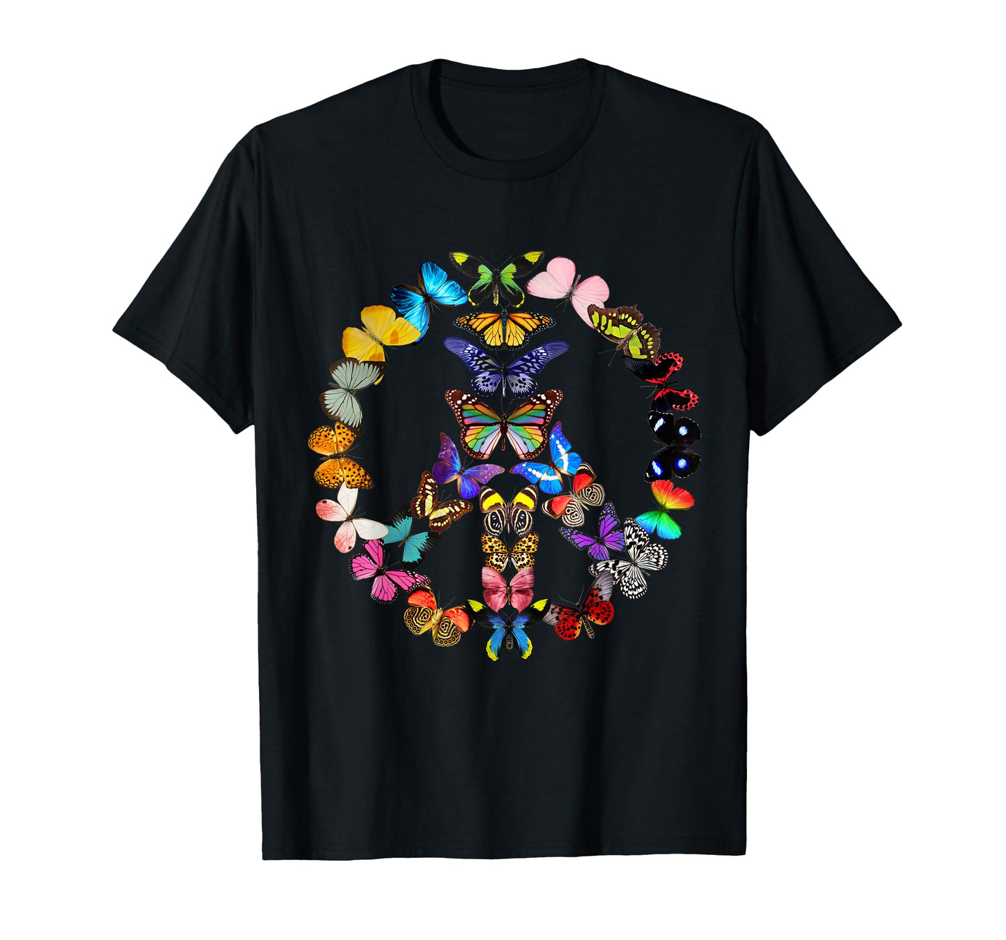Peace Sign Butterflies 60s Retro Design World T-Shirt