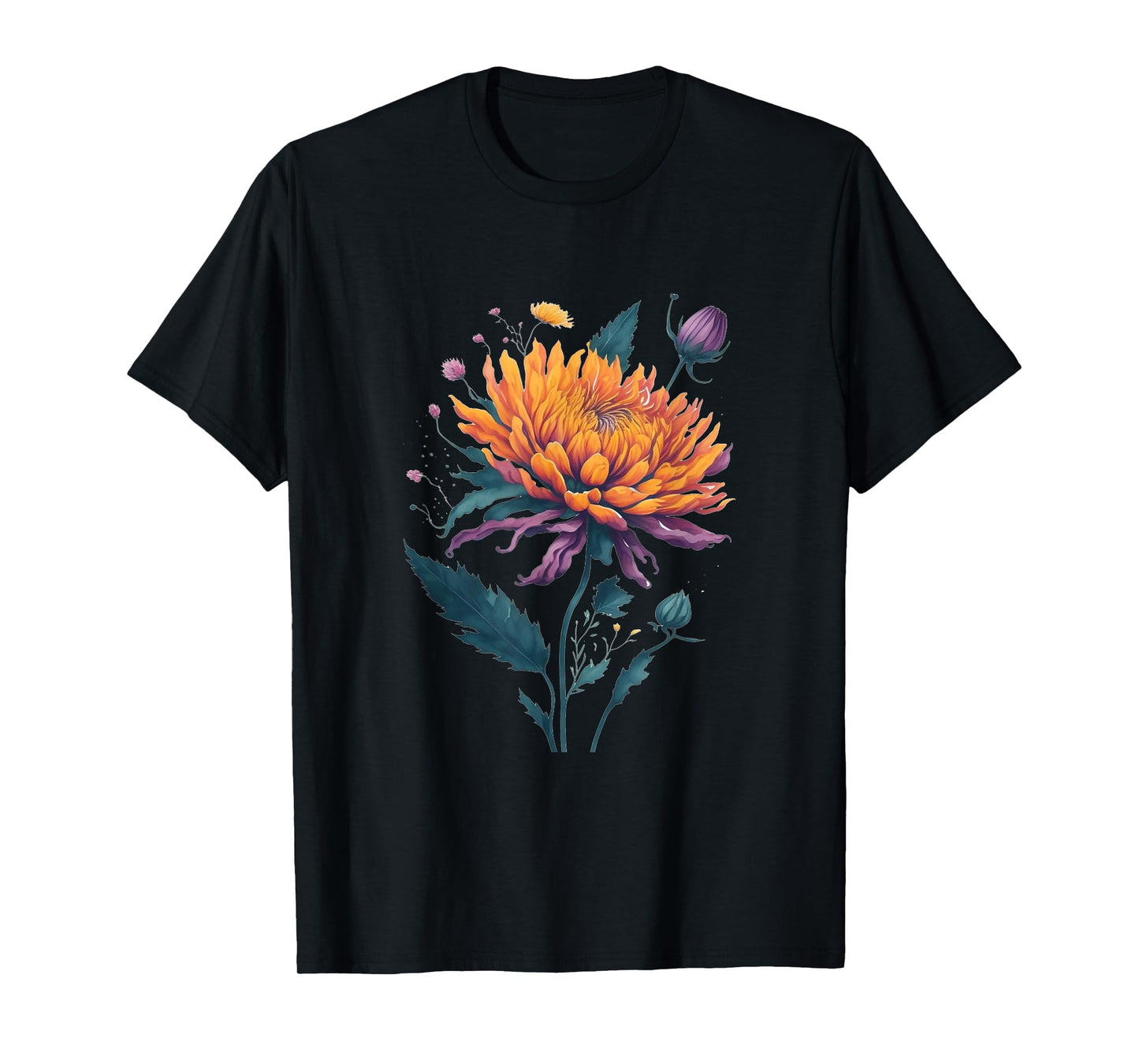 Vibrant Autumn Chrysanthemum Bloom in Full Glory T-Shirt