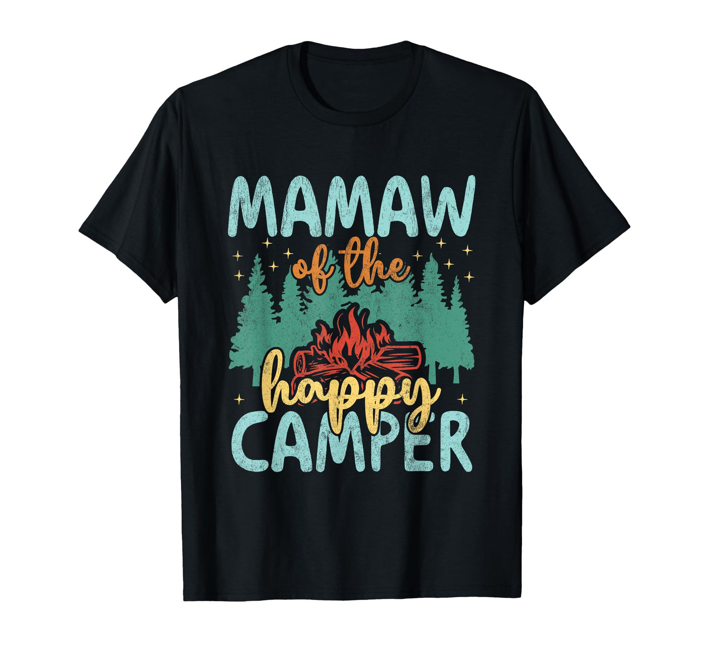 Mamaw of Happy Camper 1st Birthday Party Retro Mamaw T-Shirt