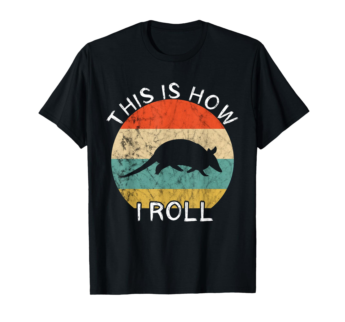 Armadillo This Is How I Roll Retro Vintage Sunset Wildlife T-Shirt