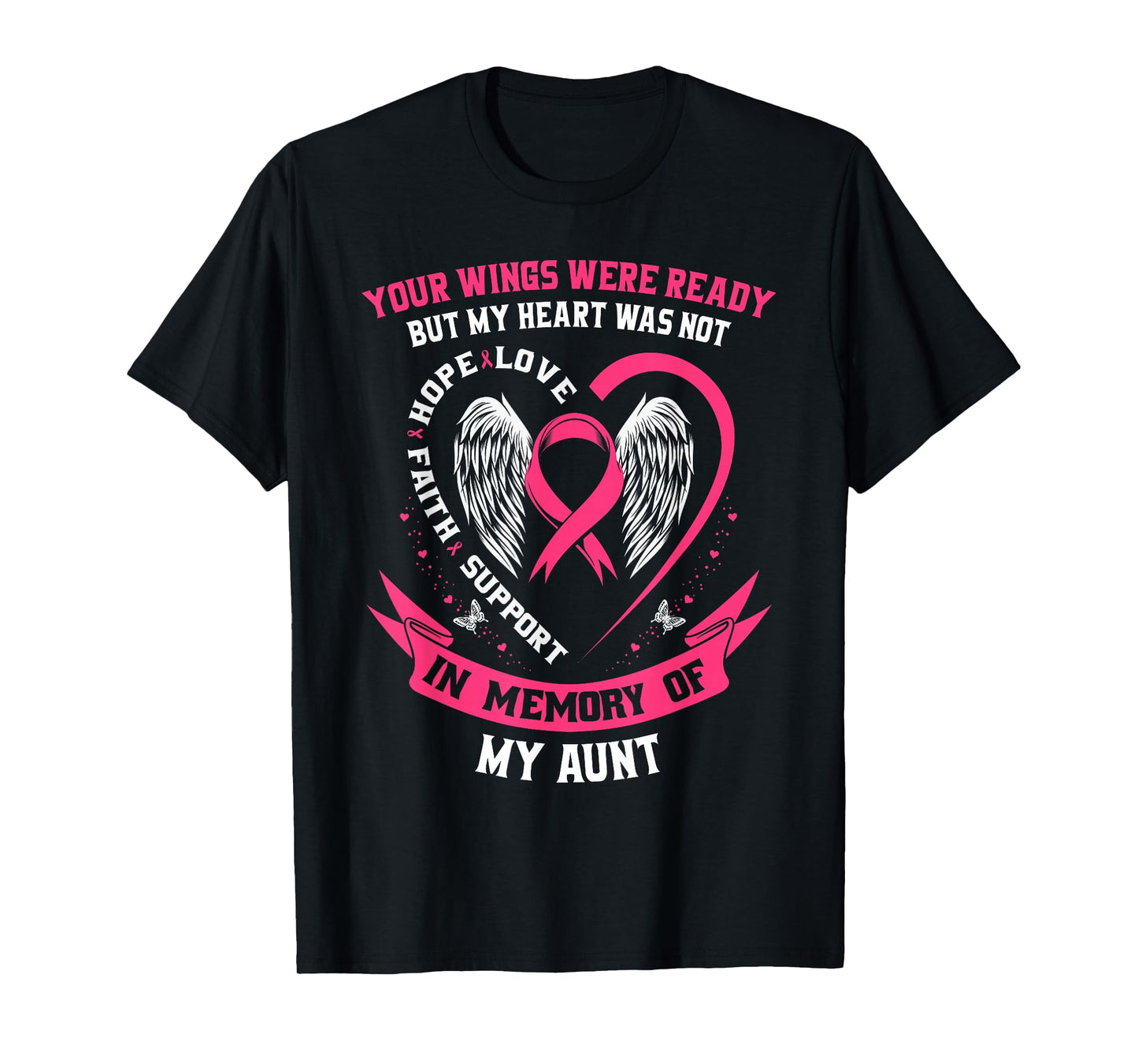 Memorial Gifts Loss of Aunt Breast Cancer Awareness Shirts T-Shirt