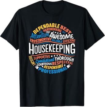 Housekeeping Gifts Week Shirt - Unisex Adults Housekeeping Appreciation T-Shirt - Black, Small