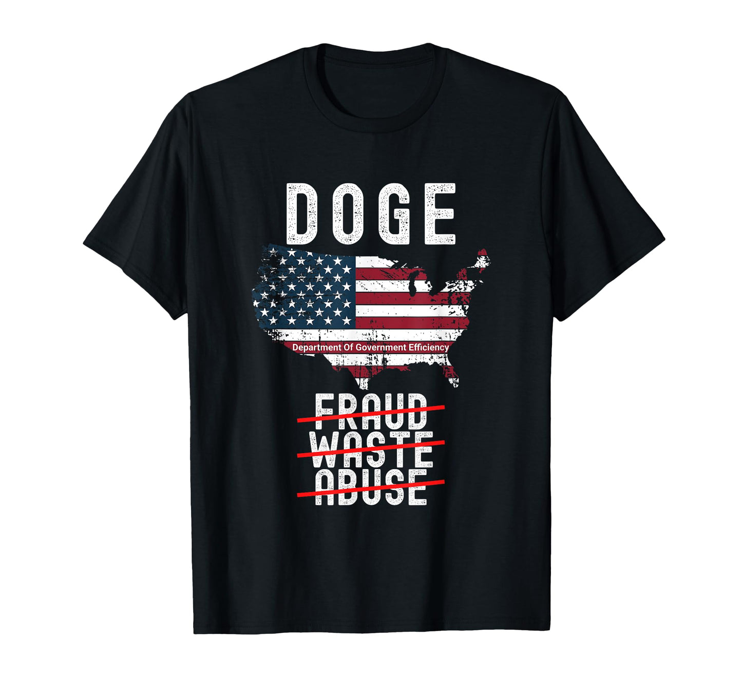 DOGE, D.O.G.E., Department Of Government Efficiency, US Flag T-Shirt
