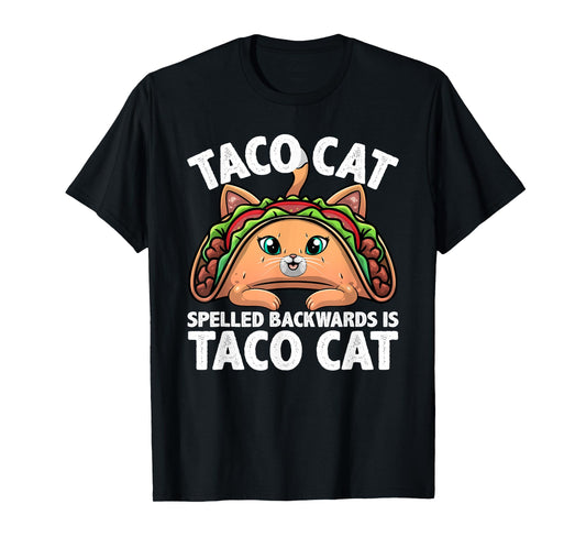 Cute Taco Cat Design For Men Women Kids Taco Mexican Food T-Shirt