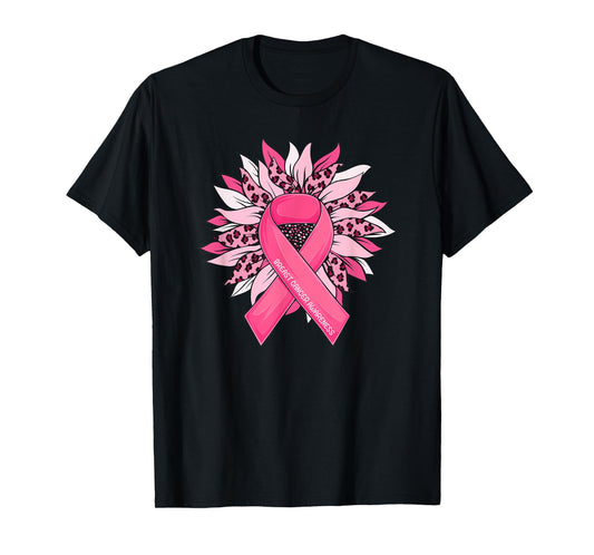 Breast Cancer Pink Ribbon Sunflower Breast Cancer Awareness T-Shirt