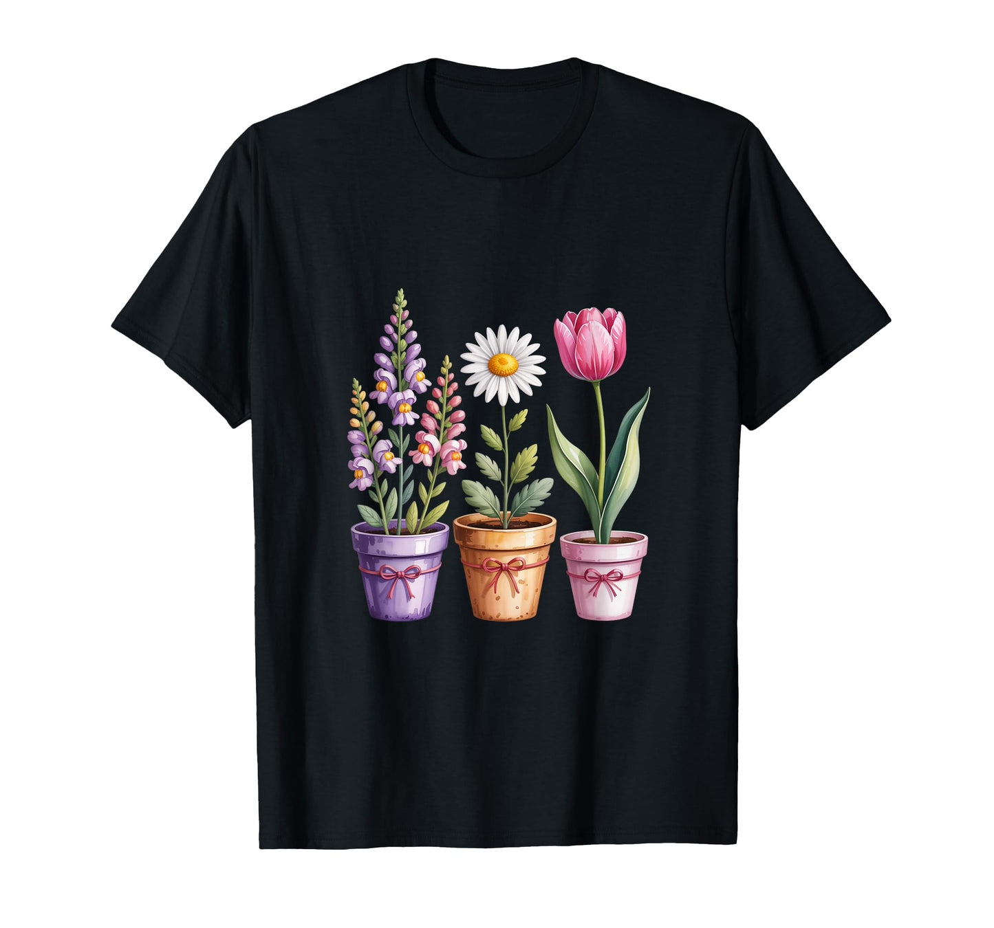 Foxglove Daisy Tulip Soft Wildflower Cluster T-Shirt