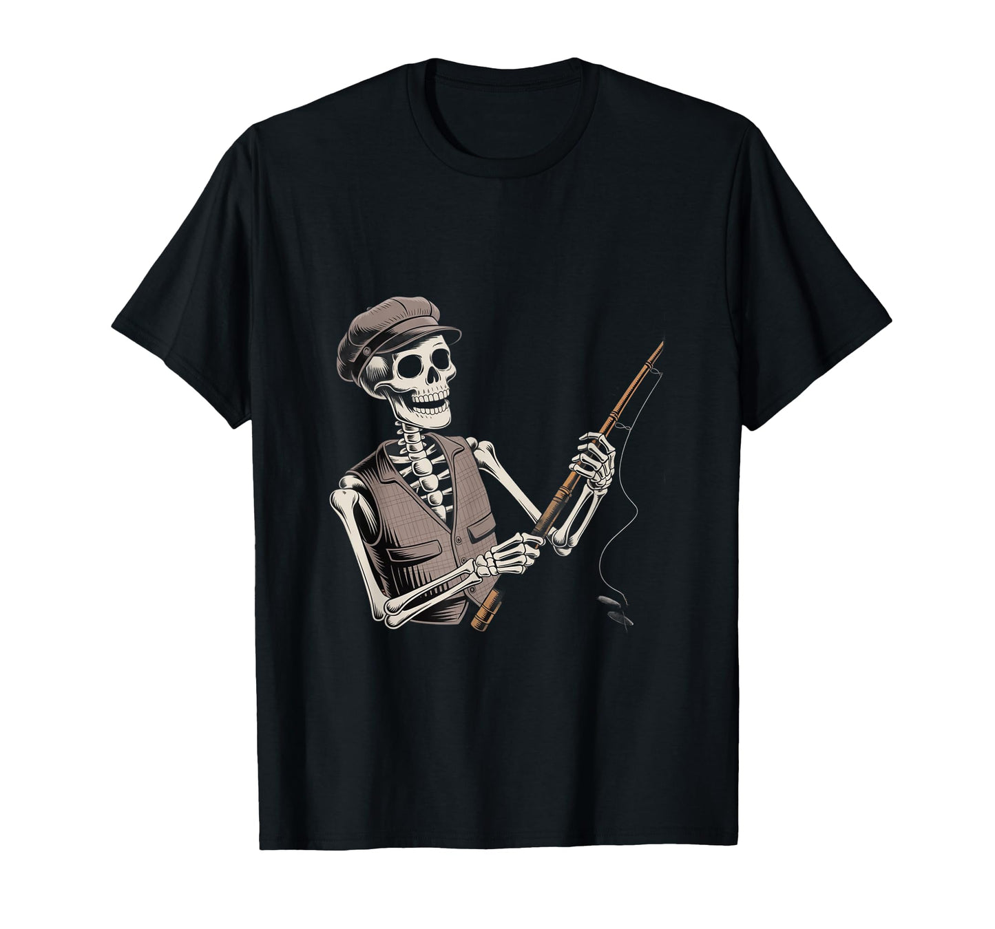 Funny Skeleton Fishing Logo Funny Skeleton Fishing Meme T-Shirt