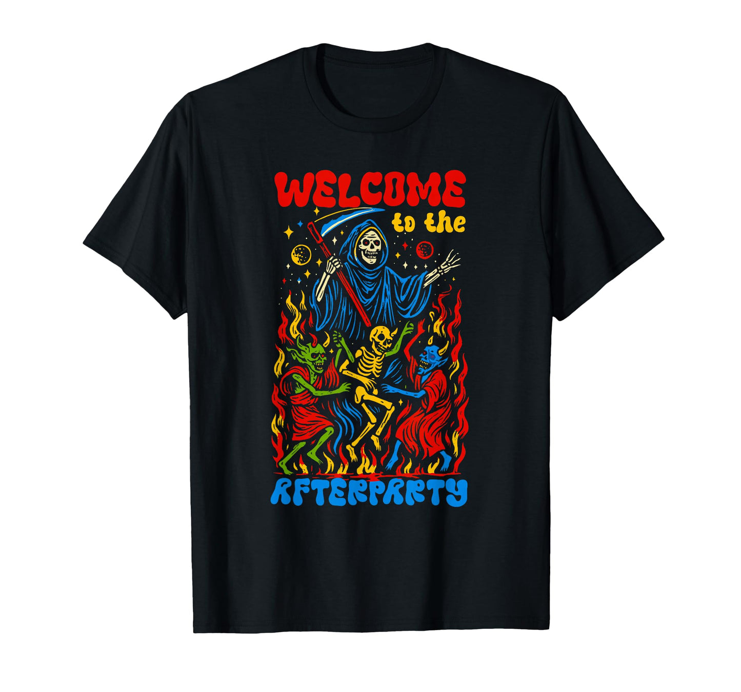 Welcome to The Afterparty Grim Reaper Funny Gothic Death T-Shirt