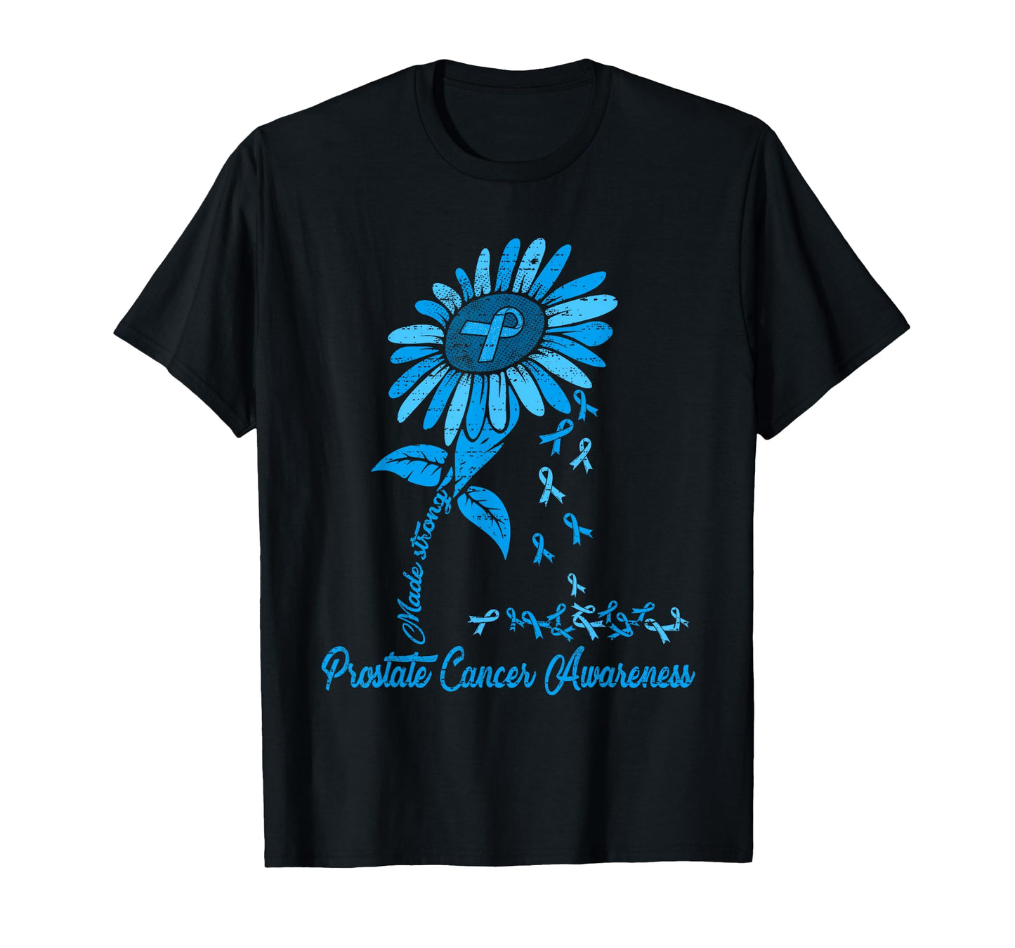 Prostate Cancer Awareness Sunflower Ribbon Blue Support T-Shirt