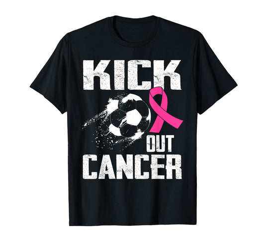 Breast Cancer Survivors Kick Out Cancer Soccer Ball Support T-Shirt
