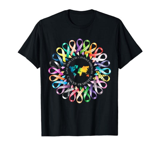 All Cancer Matters Survivors Awareness Fight Ribbon Support T-Shirt