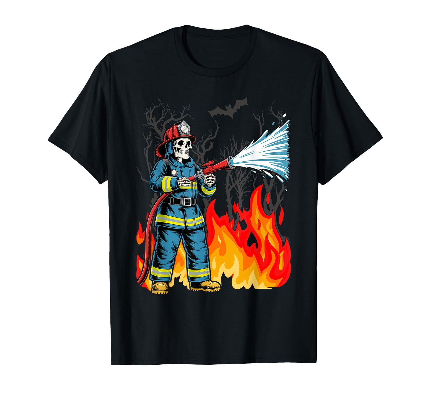 Halloween Skeleton Firefighter T-Shirt
