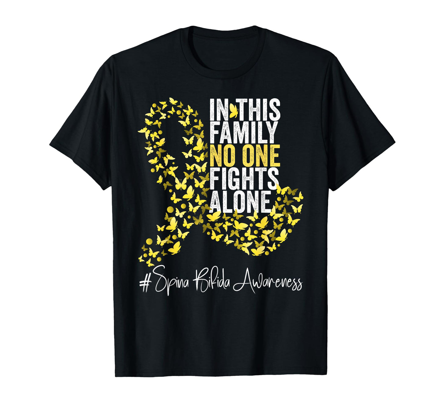 Spina Bifida Awareness Month Yellow Ribbon T-Shirt