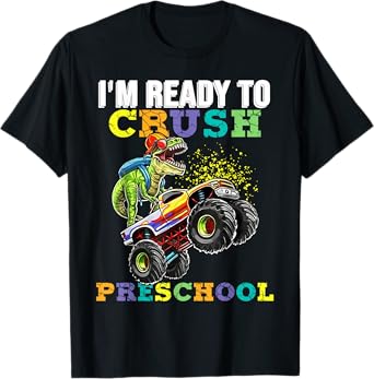 Back To School I'm Ready To Crush Preschool Boy Dinosaur T-Shirt