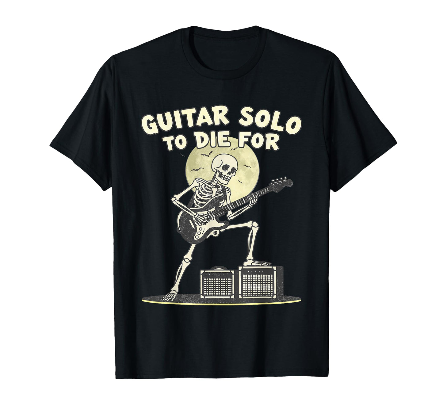Skeleton Playing Guitar - Vintage Guitarist Halloween T-Shirt