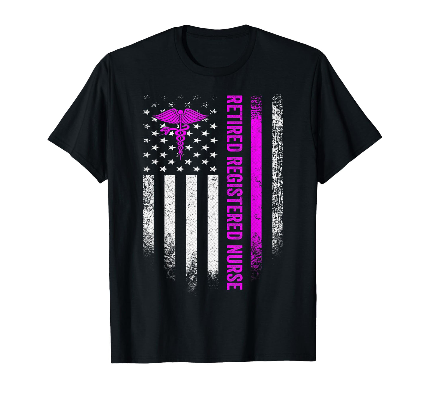 Vintage US Flag Proud Retired RN Registered Nurse Retirement T-Shirt