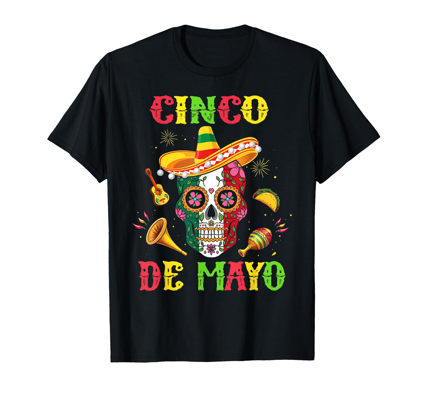Cinco De Mayo Mexican Sugar Skull Fiesta Squad 5 De Mayo T-Shirt