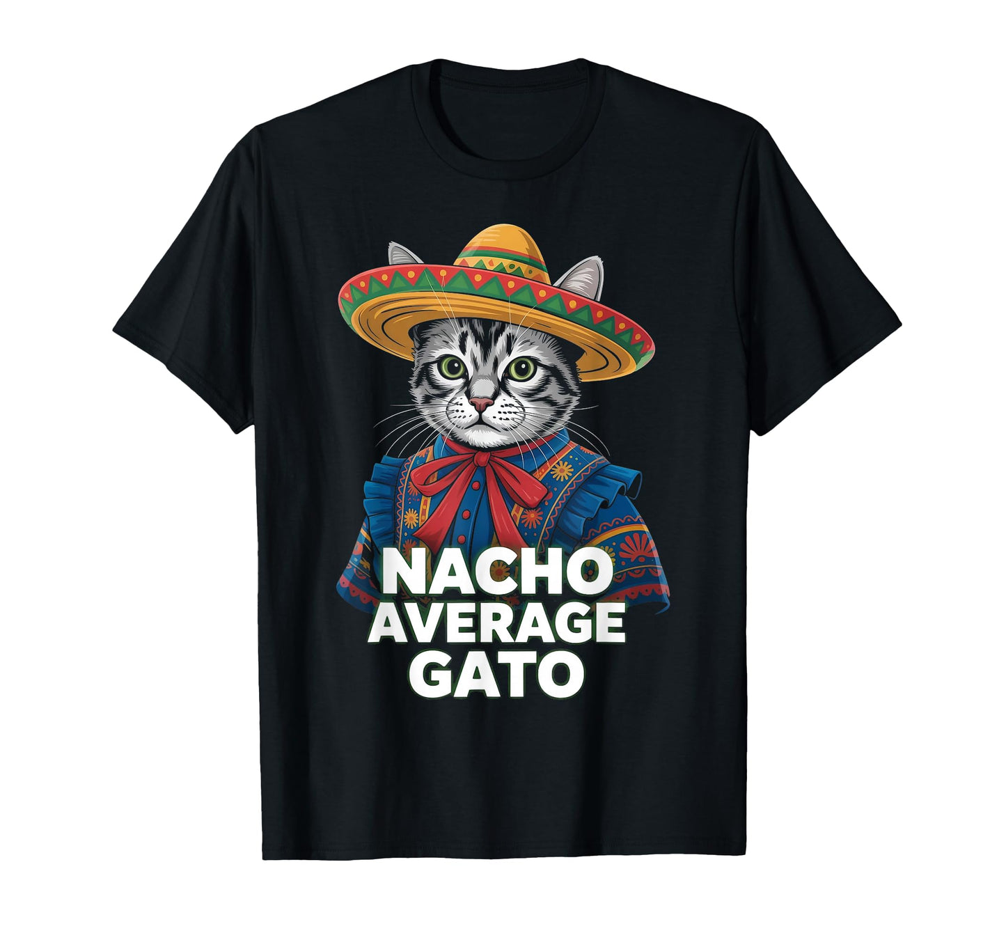 Gato Funny Cat Latino for Men Women Girls Kids Fiesta Taco T-Shirt