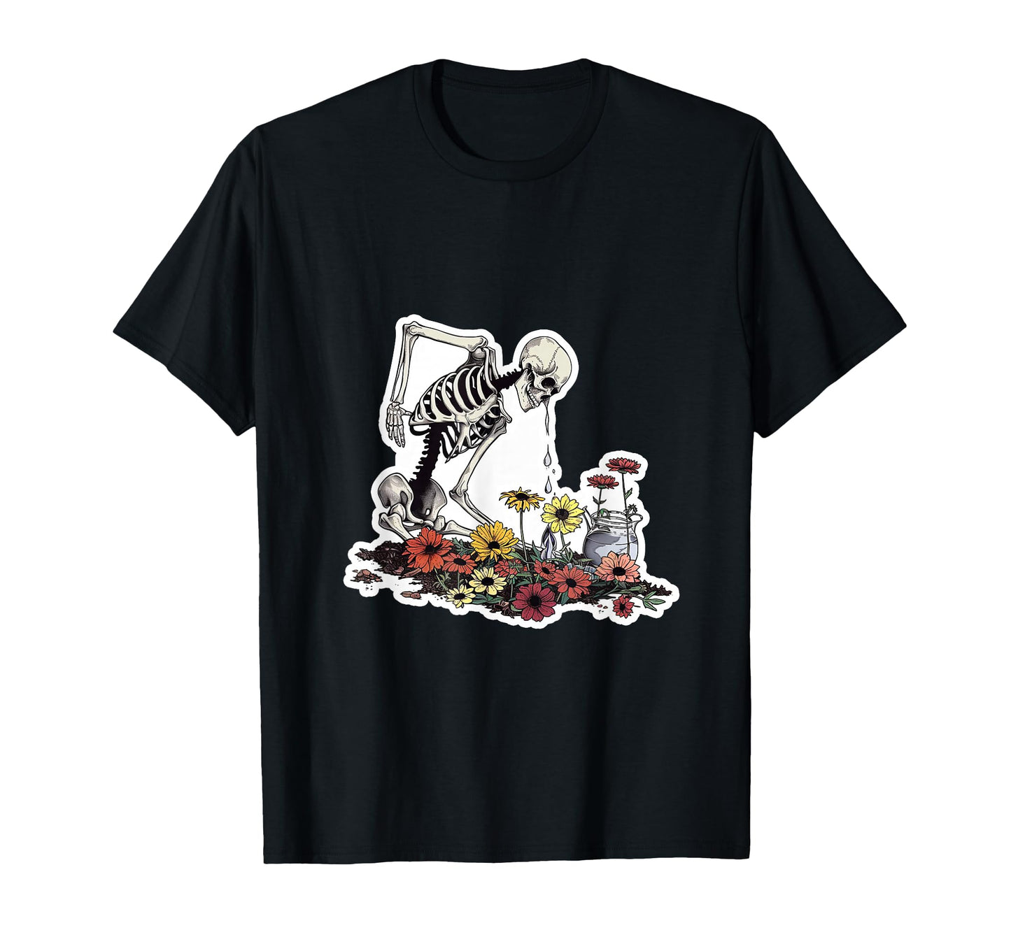 Plant Lovers Skeleton Flowers T-Shirt