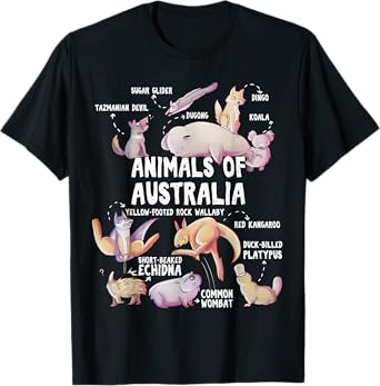 Animals Of Australia Australian Animal Educational Gift Cute T-Shirt