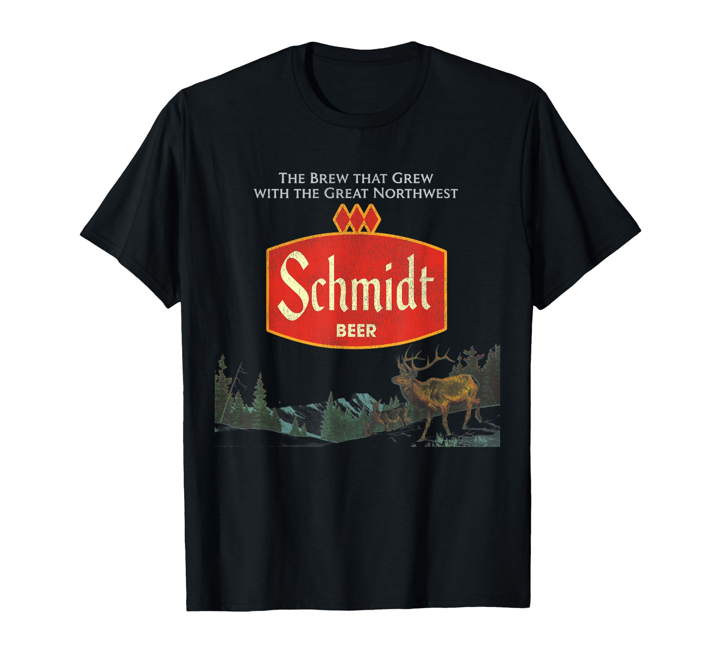 Beer Schmidt Beer Retro Defunct Nature Scene T-Shirt