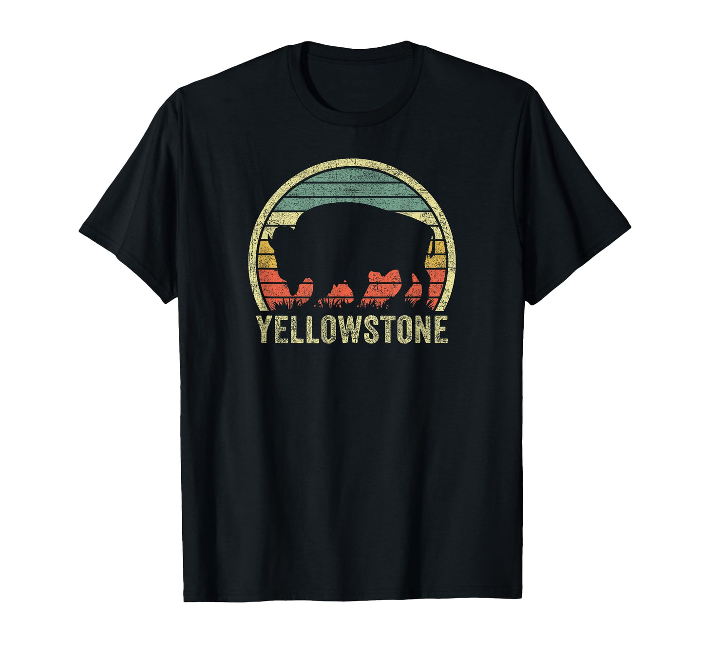 Vintage Yellowstone Buffalo National Park Bison Souvenir T-Shirt