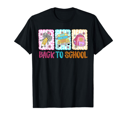 Coquette Pencil Bow School Bus Driver Funny Back To School T-Shirt