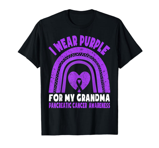 I Wear Purple For My Grandma Pancreatic Cancer Awareness T-Shirt