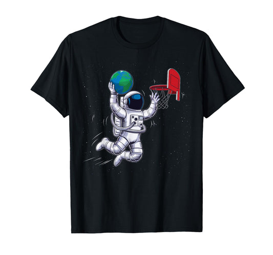 Astronaut Basketball Outer Space Planet Gifts Men Women Kids T-Shirt