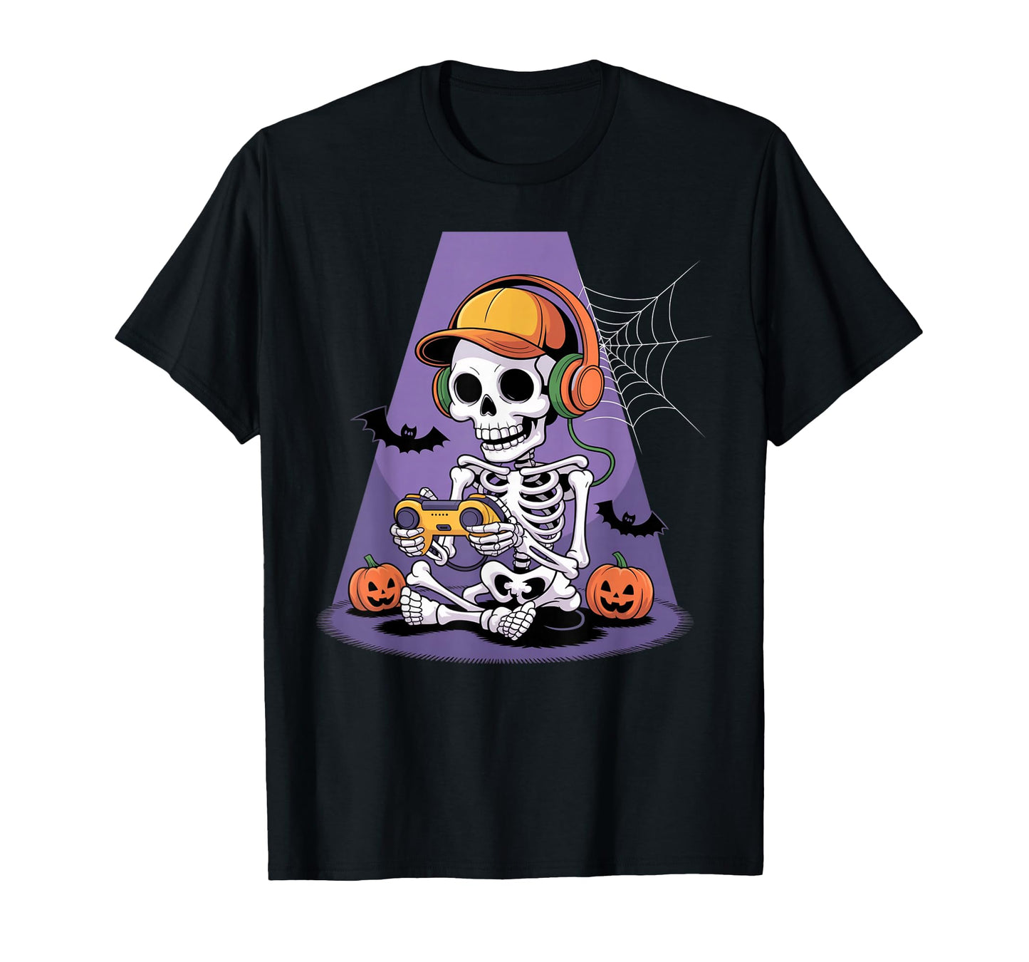 Boy Toddler Halloween Skeleton Gamer Video Gaming Boys Kids T-Shirt