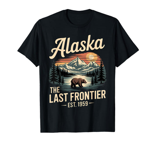 Alaska The Last Frontier Est 1959 Bear Nature Vintage T-Shirt