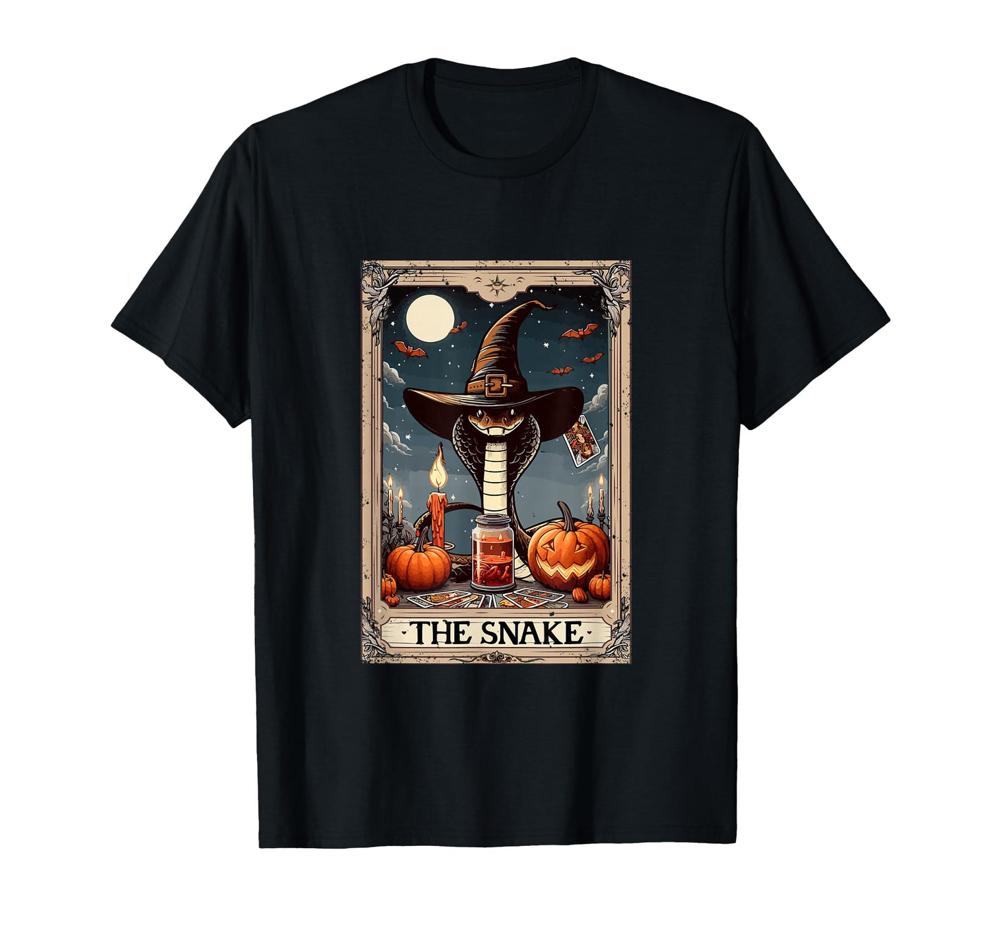 The Snake Halloween Witch Cute Tarot Card Lover Player T-Shirt