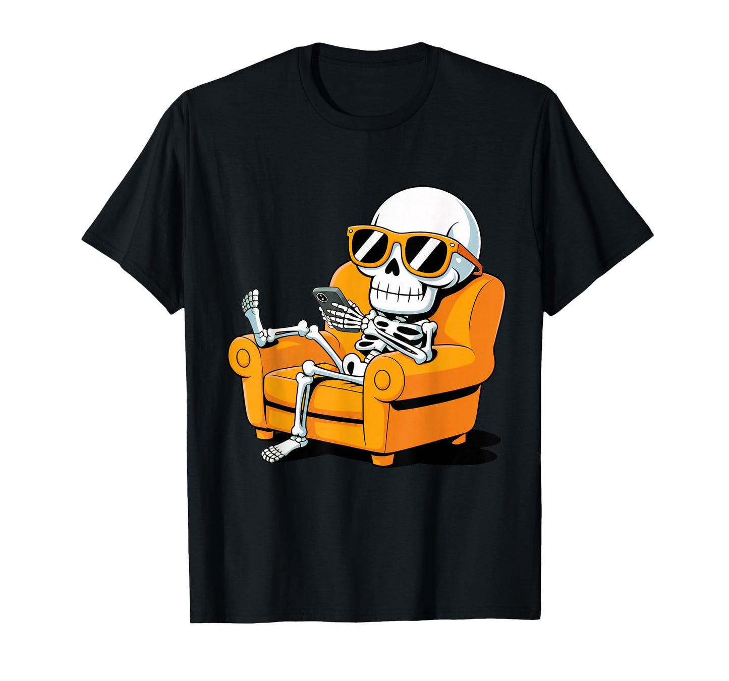 Halloween Skeleton Funny Smartphone Teens Boys Kids T-Shirt