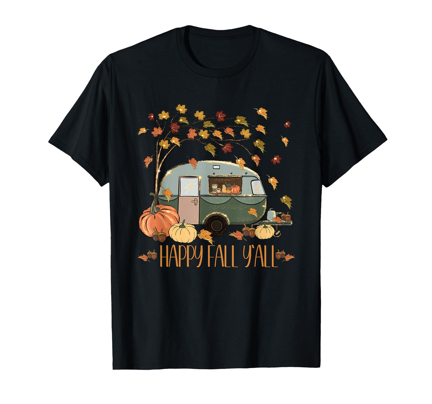 Happy Fall Yall For Camper Women Cute Autumn Fall Quote T-Shirt