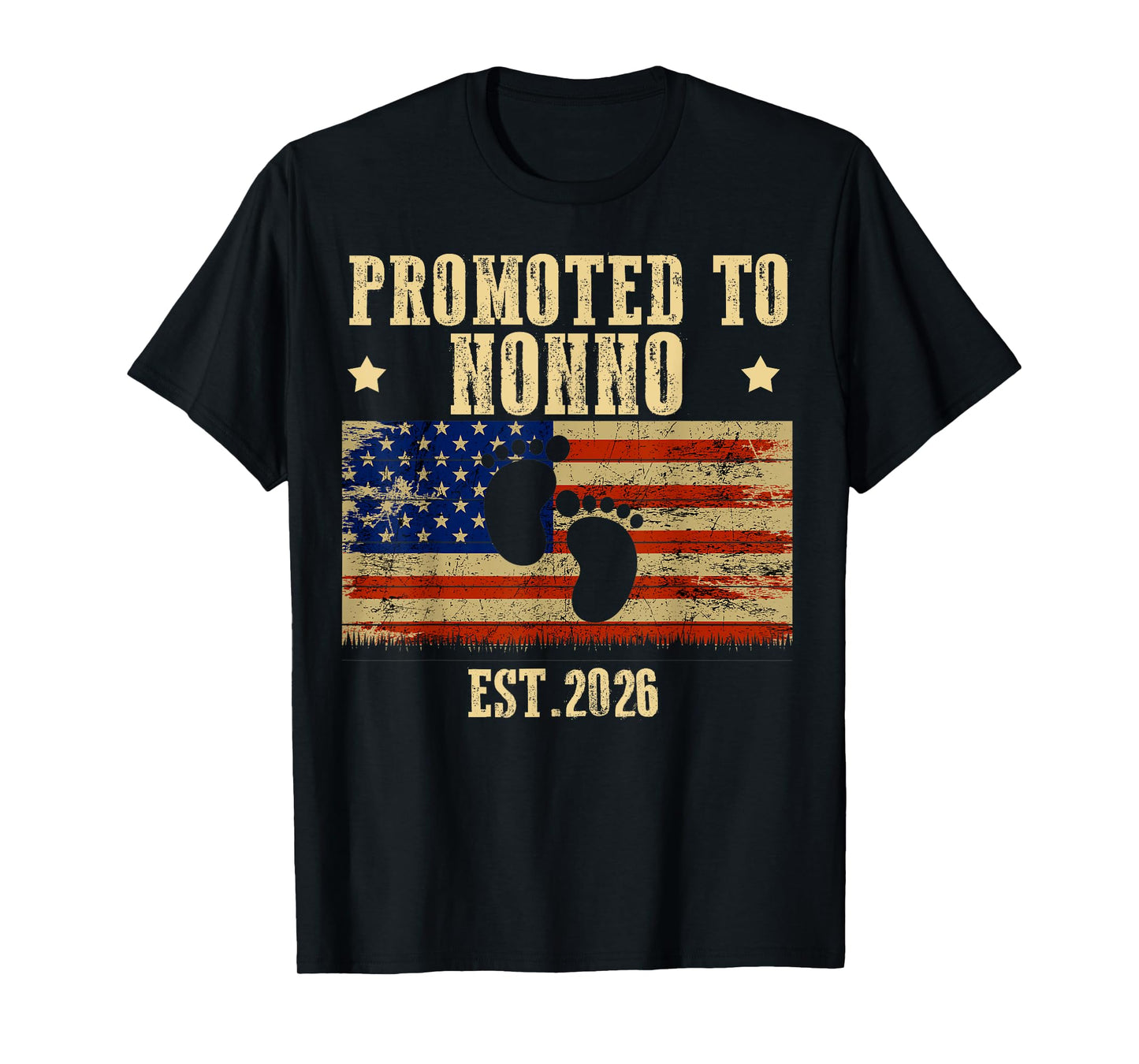 Promoted To NONNO 2026 Baby Shower USA American Flag T-Shirt